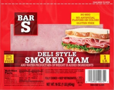 Bar-S Deli Style Smoked Ham 12 x 16 oz