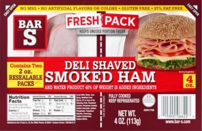 Bar-S Fresh Pack Deli Shaved Smoked Ham 24 X 4 OZ