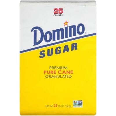 Domino Pure Cane Extra Fine Granulated Sugar, 25 lb Paper Bag