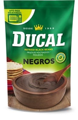 Ducal Refried Black Beans Doypack 18 x 14.1 oz  (3331)