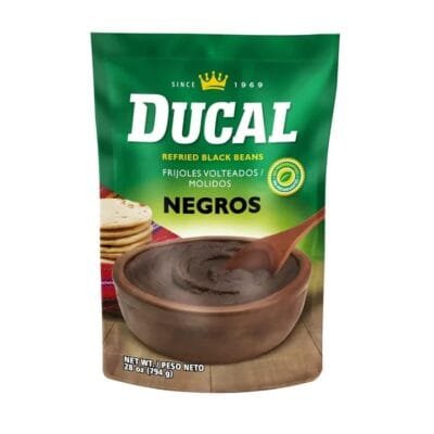 Ducal Refried Black Beans Doypack 12 x 28 oz  (3541)